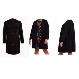 Torrid Women's Plus Size 2 2X 18/20 Bust 47 Black Button Front Cardigan